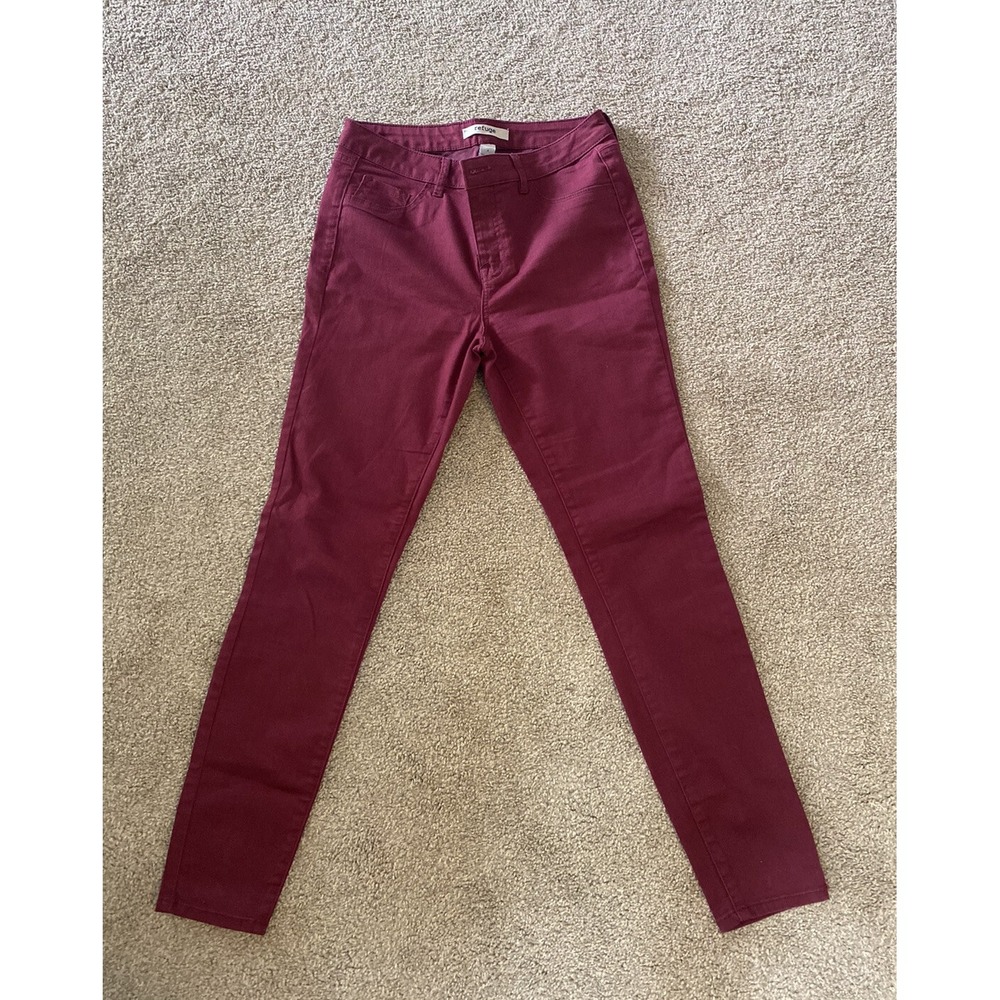Refuge Women's Maroon Denim Jeans Jeggings Size 4 Stretch Skinny Pants